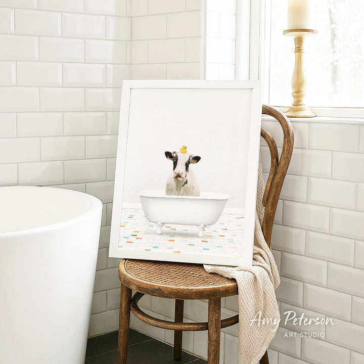 Holstein Cow - Chiclet Tile Bath