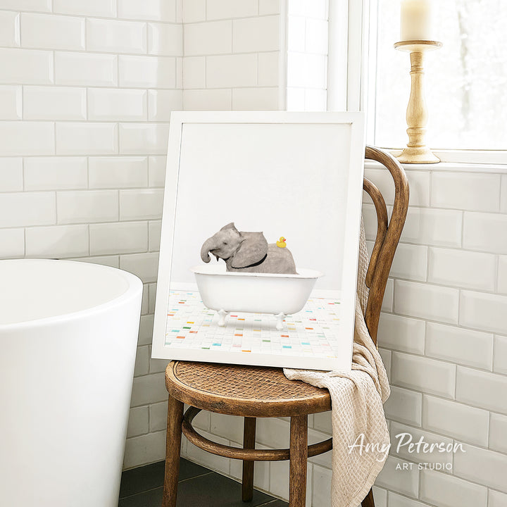 Baby Elephant No2 - Chiclet Tile Bath