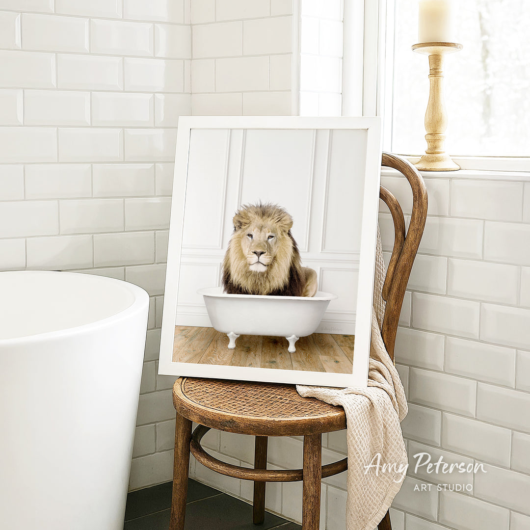 Lion in Traditional Panel Bath Style