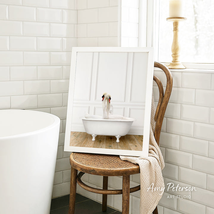 Swans in Traditional Panel Bath Style