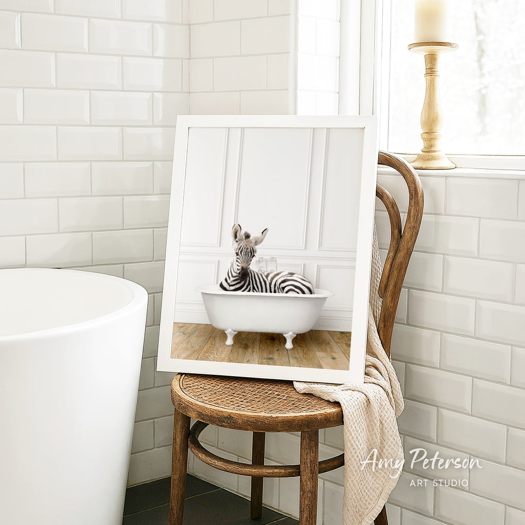 Baby Zebra in Traditional Panel Bath Style