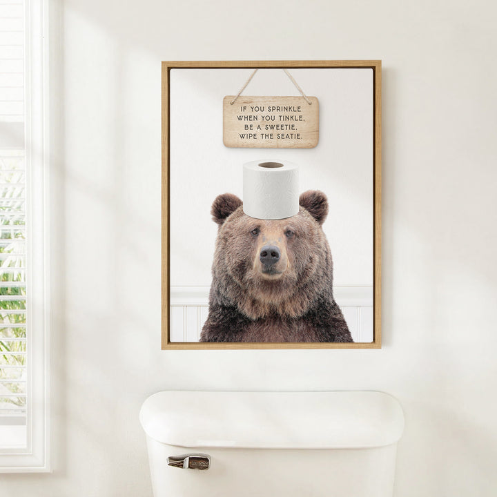 Bear "If you sprinkle when you tinkle..." - Bathroom Cottage White