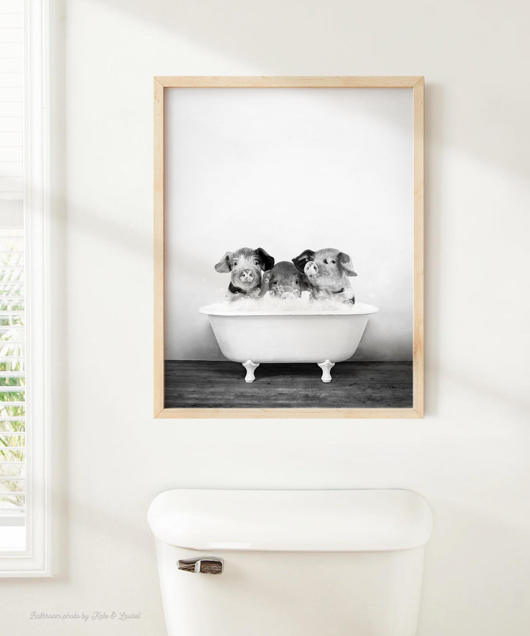 Three Little Pigs in Rustic Black and White