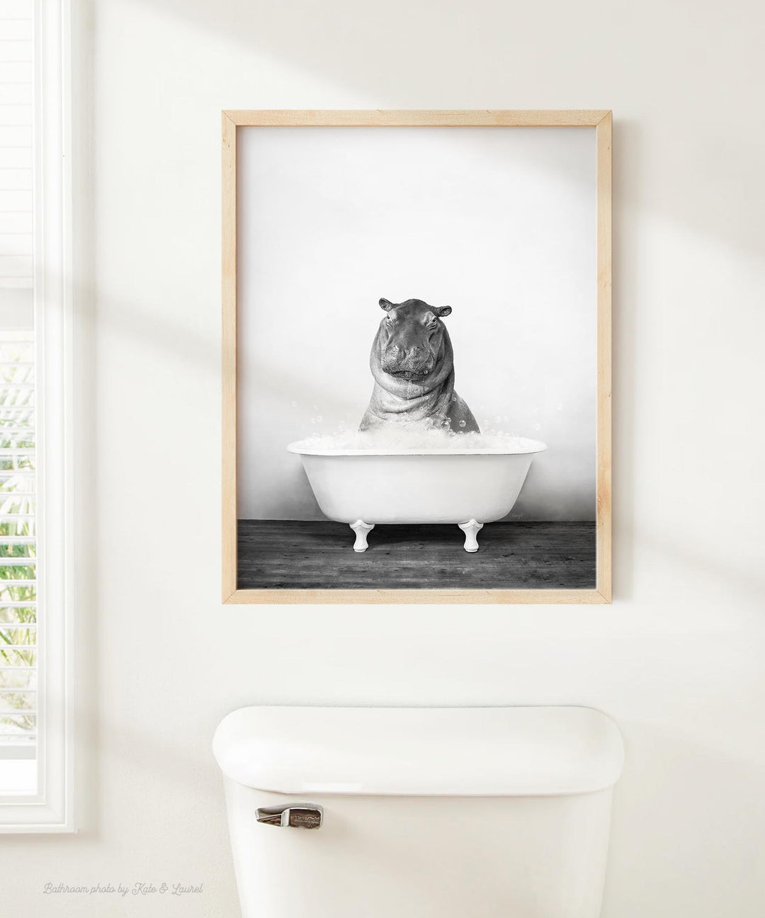 Baby Hippo in Rustic Black and White