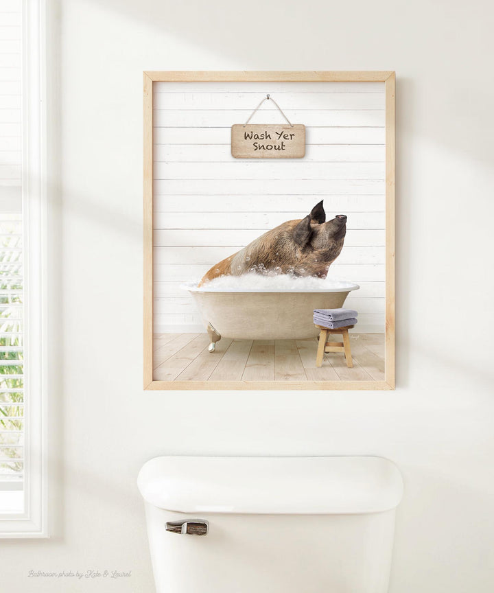 Hog in Farmhouse "Wash Yer..." Bath