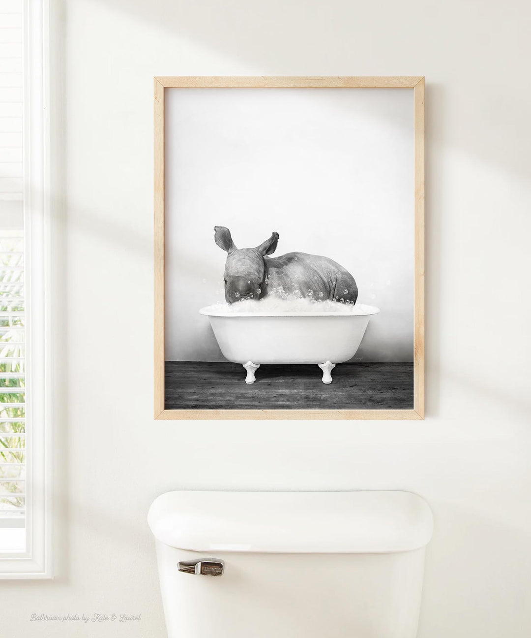 Baby Rhino in Rustic Black and White