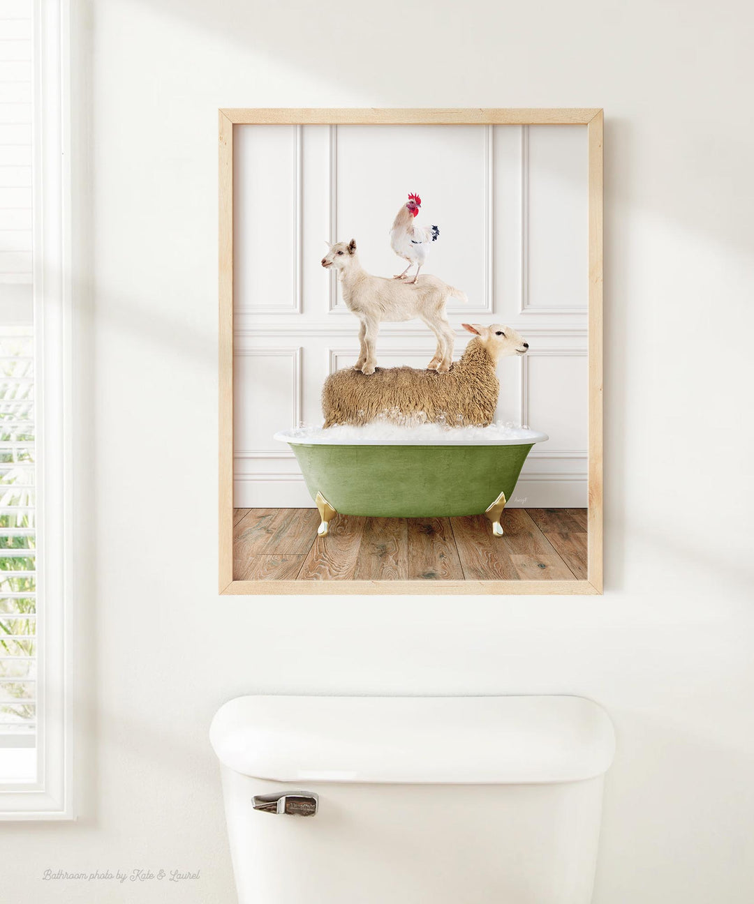 Stacked Farm Animals in Transitional Bath Style