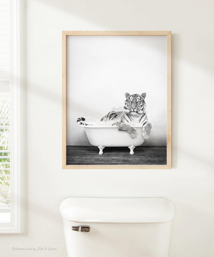 Tiger in Rustic Black and White