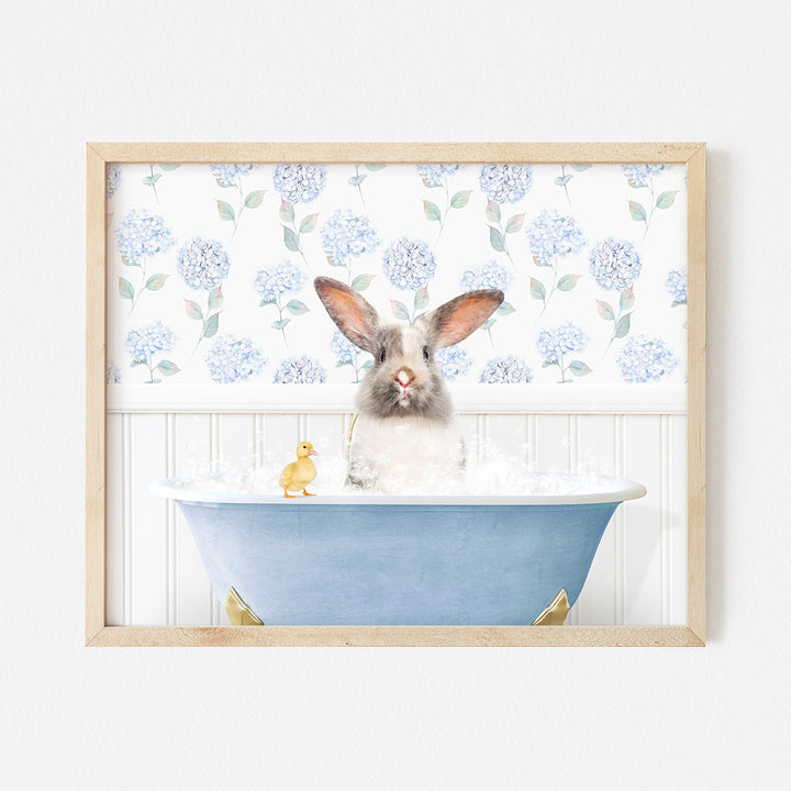 a picture of a bunny in a bathtub