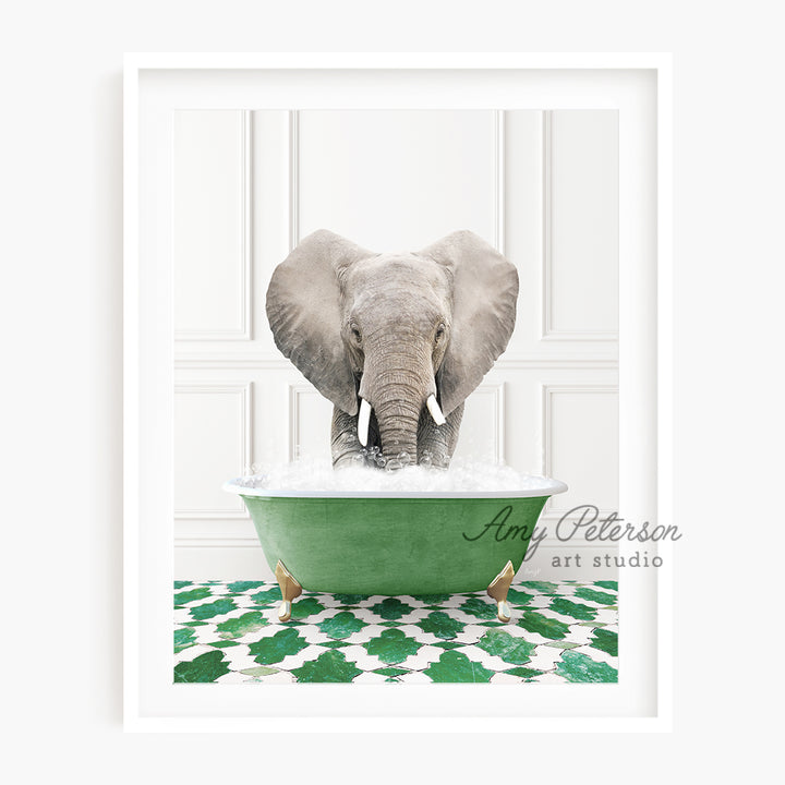 a picture of an elephant in a bathtub