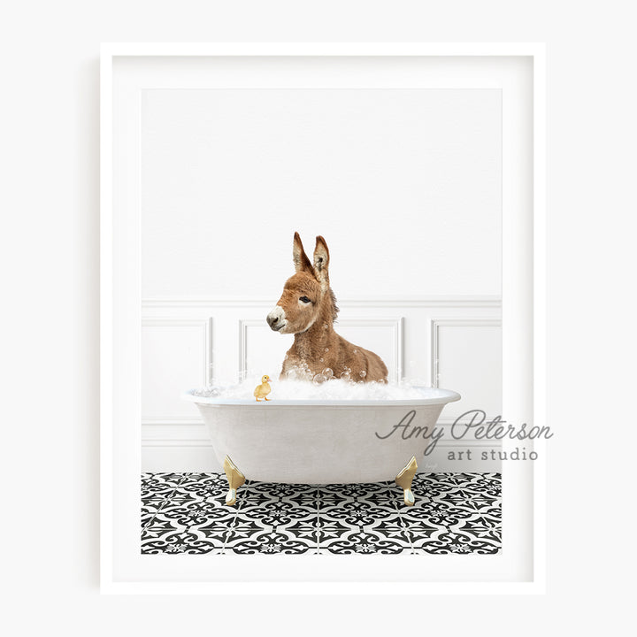 Baby Donkey in Stencil Neutral Bath