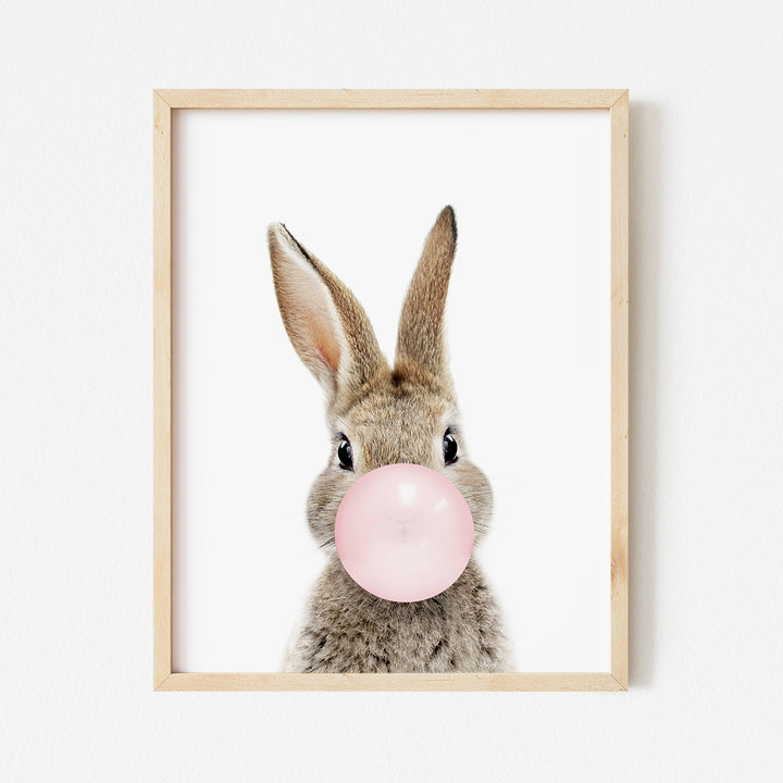 a picture of a bunny with a bubble gum