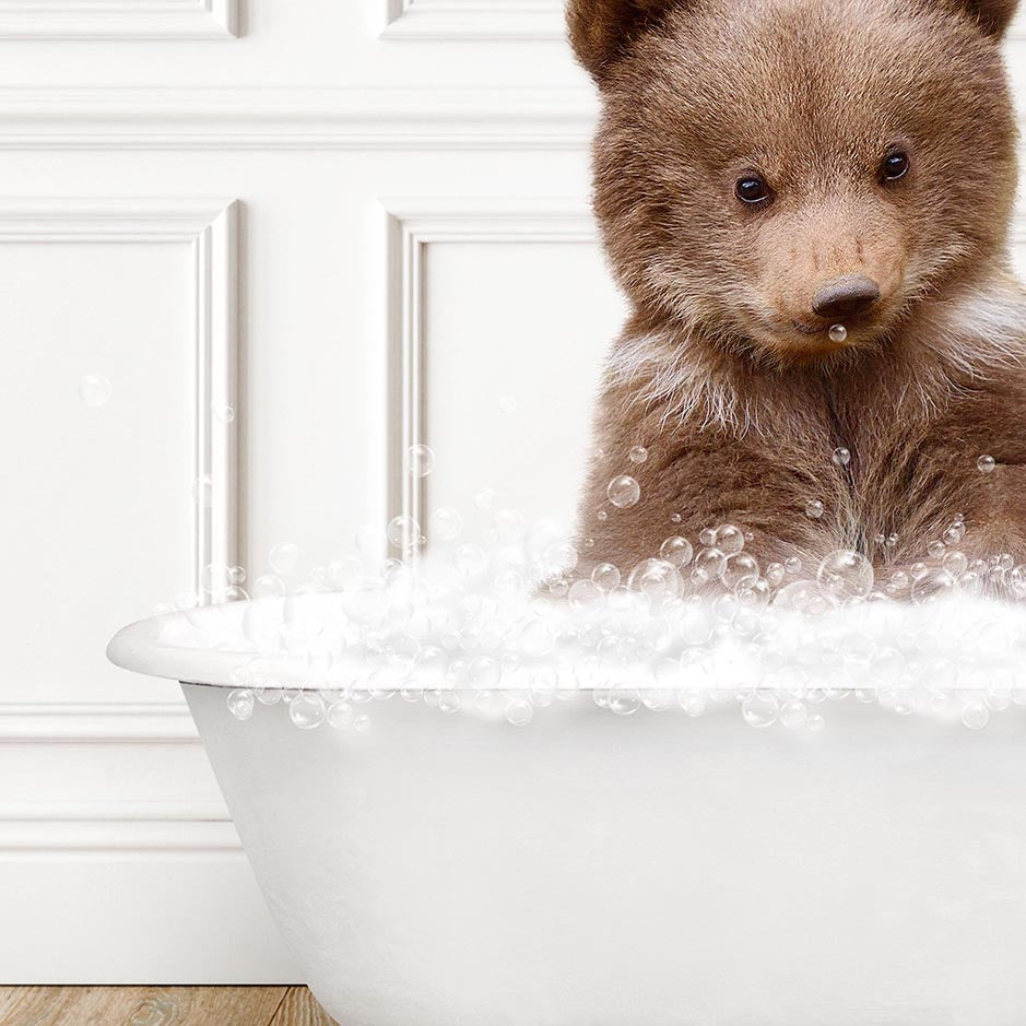 Bear Cub in Traditional Panel Bath Style