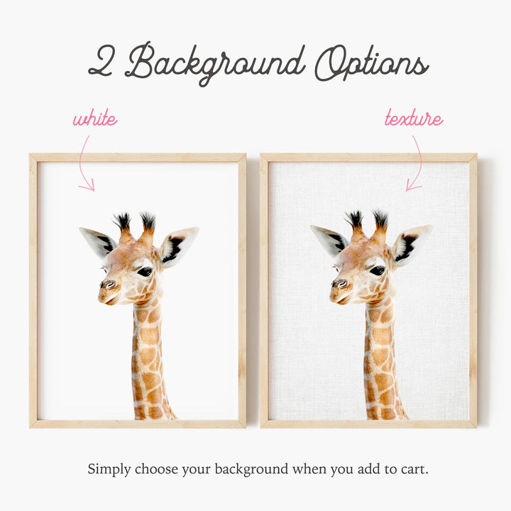 a picture of a giraffe's head with the words back ground options