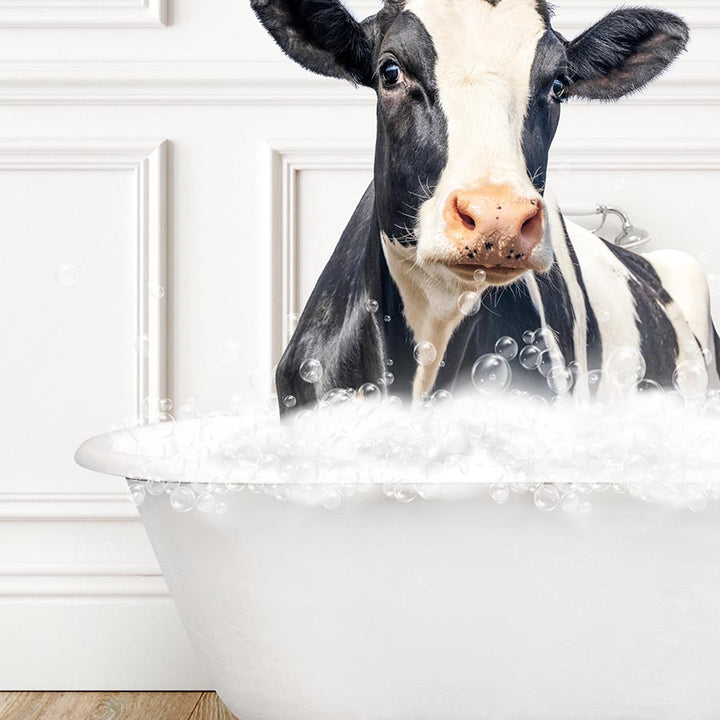 Cow and Chicken in Traditional Panel Bath Style
