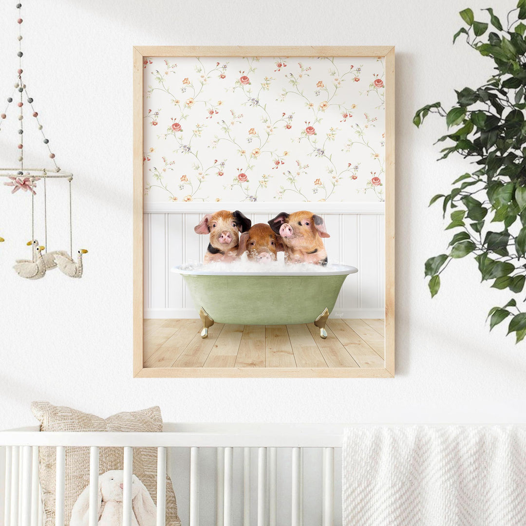 Three Little Pigs in Country Cottage Bath