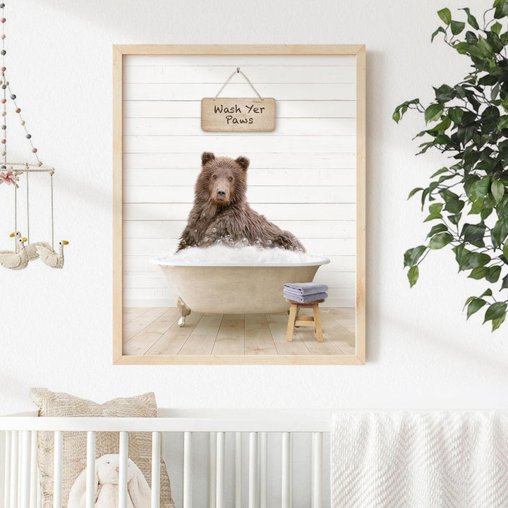 Bear in Farmhouse "Wash Yer..." Bath
