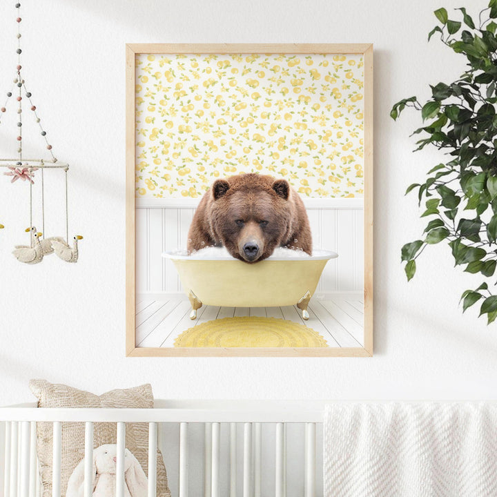 Big Bear in Cottage Yellow Bath
