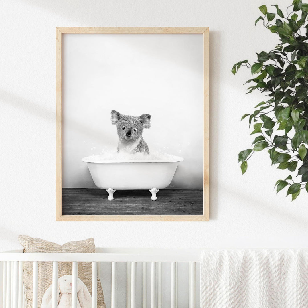 Koala Bear in Rustic Black and White