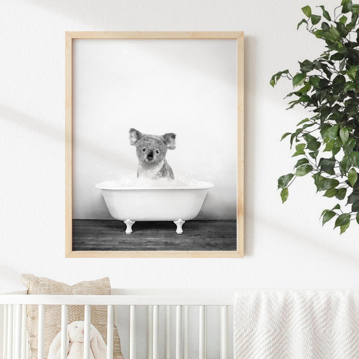 Koala Bear in Rustic Black and White