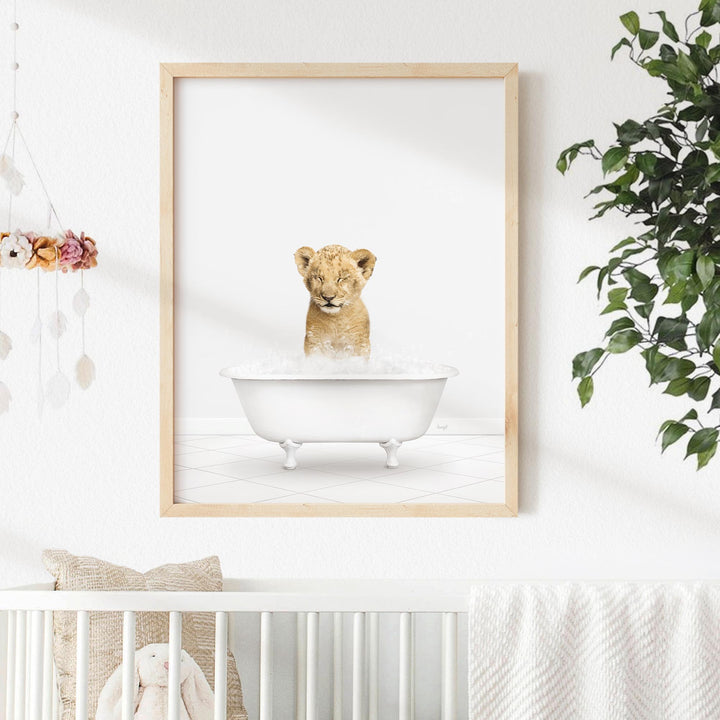 Lion Cub and Duckling in Neutral Bath