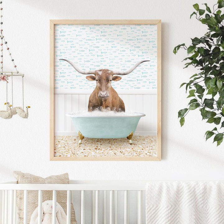 Texas Longhorn Cow in Little Fish Bath