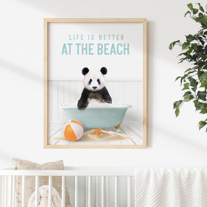 Baby Panda Wave in Beach House Bath