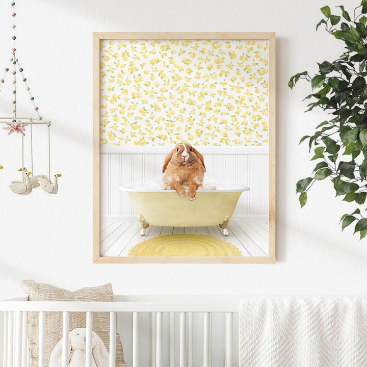 Pudgy Bunny in Cottage Yellow Bath