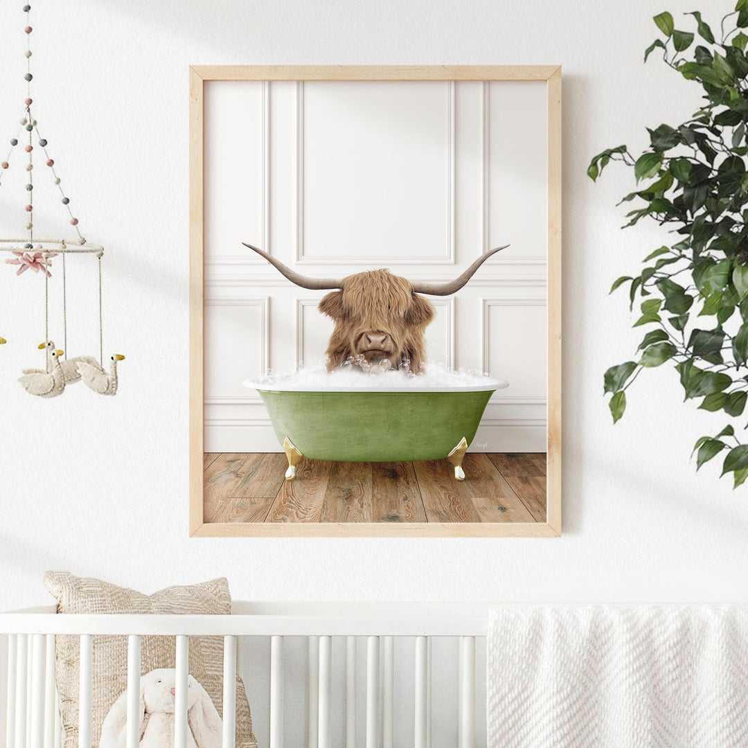 Highland Cow "Randall" in Transitional Bath Style