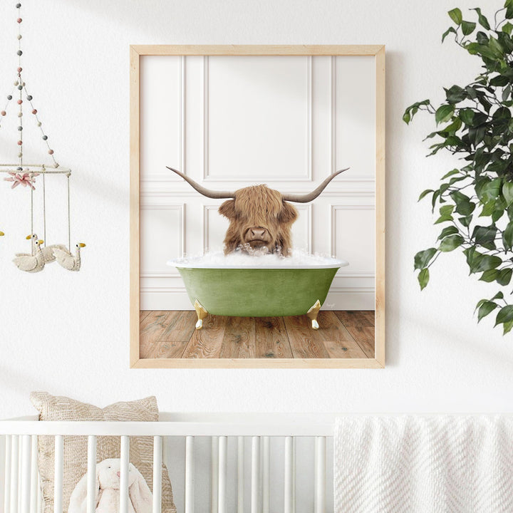 Highland Cow "Randall" in Transitional Bath Style