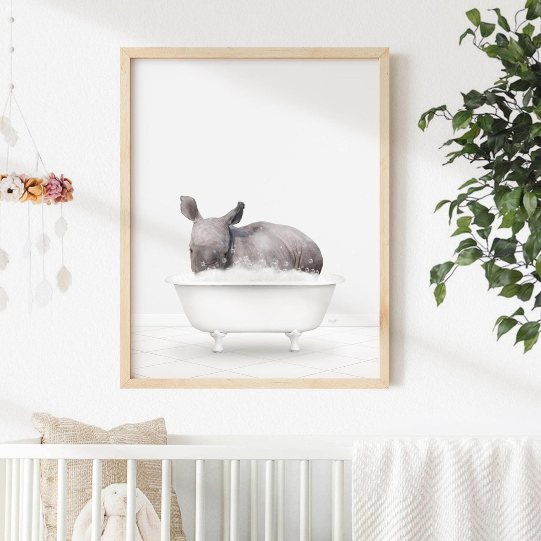 Baby Rhino in Neutral Bath