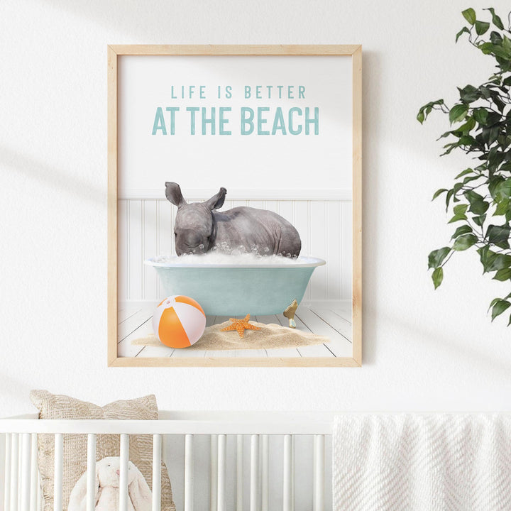 Baby Rhino in Beach House Bath