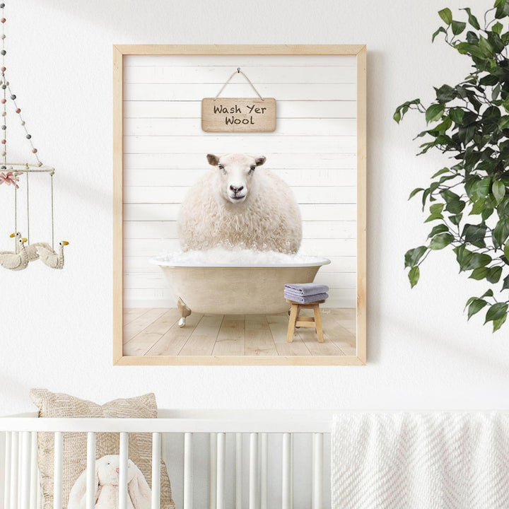 Sheep in Farmhouse "Wash Yer..." Bath