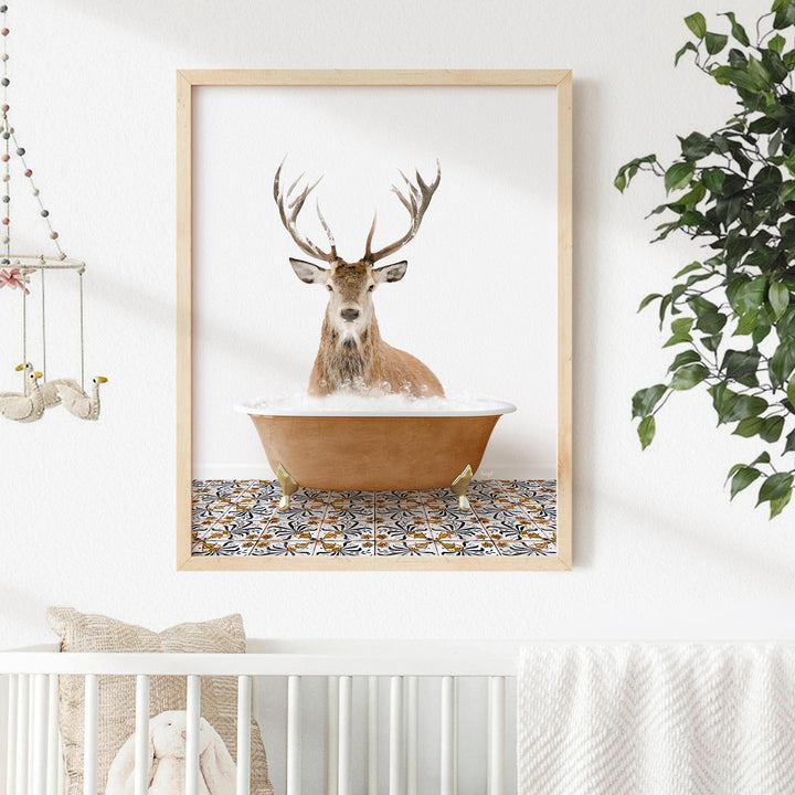 Male Stag Deer in Mediterranean Bath