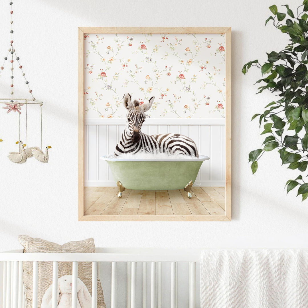 Baby Zebra in Country Cottage Bath