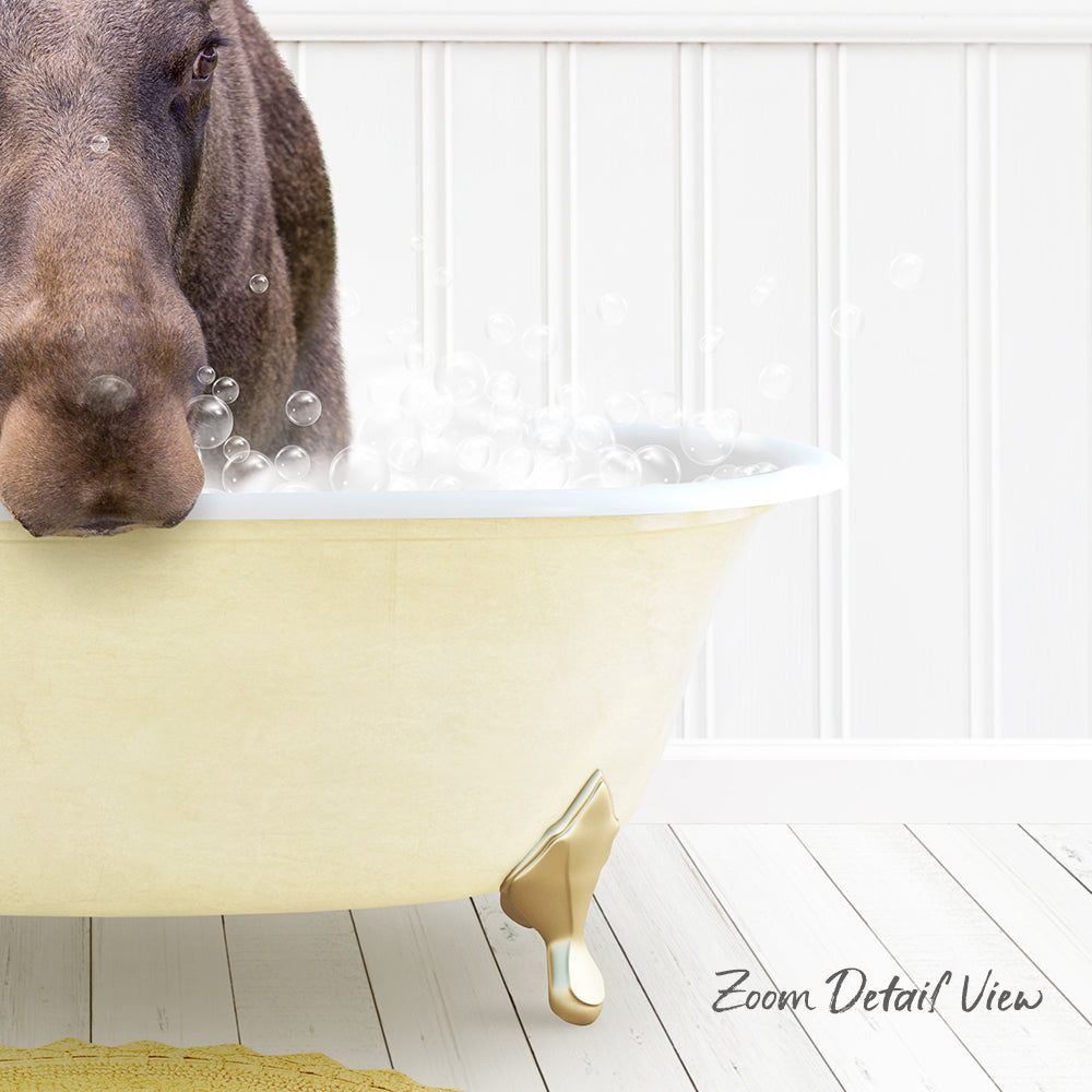 A dog is sitting in a bathtub filled with bubbles, enjoying a bath.