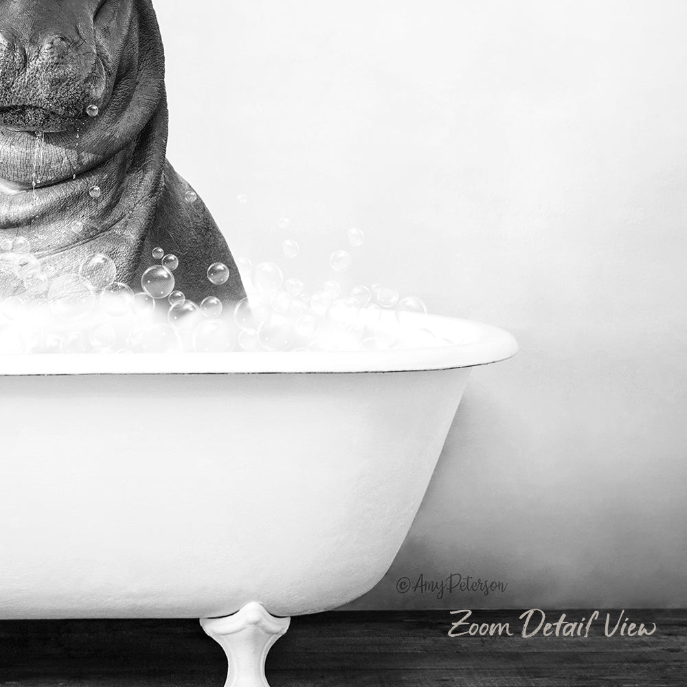 A dog sitting in a bathtub filled with bubbles, enjoying a relaxing bath.