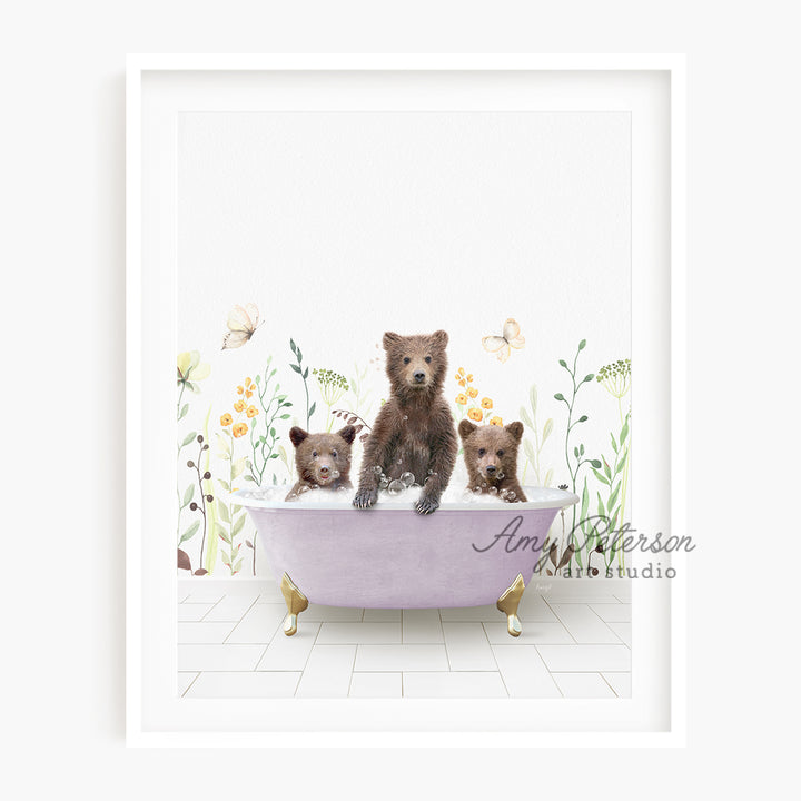 a picture of three bears in a bathtub