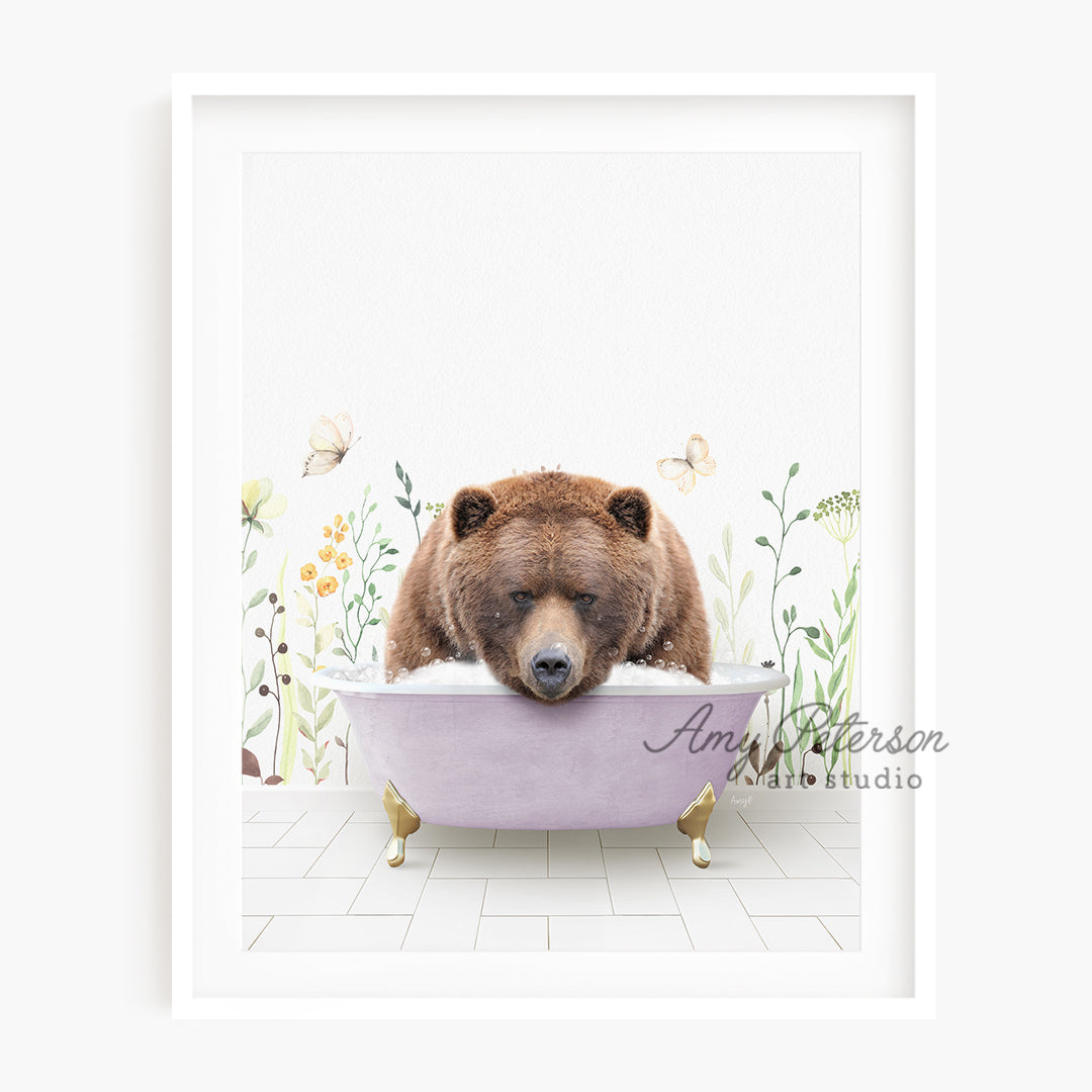 a picture of a bear in a bathtub