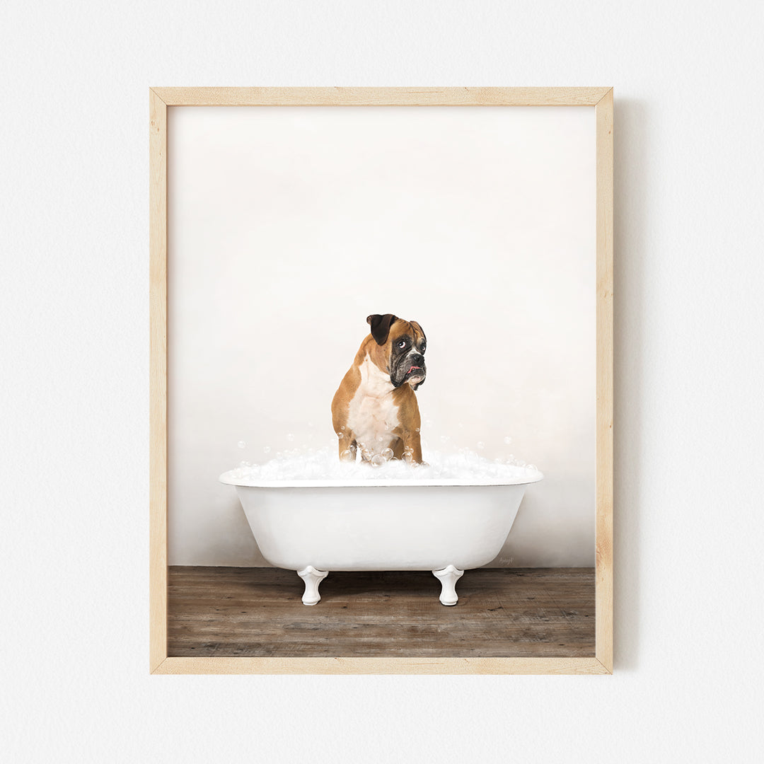 a dog sitting in a bathtub with foam in it