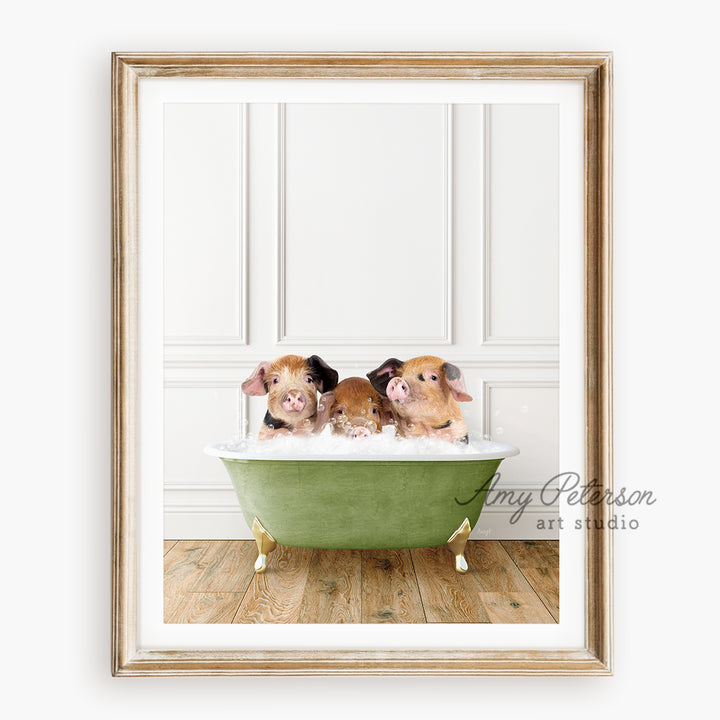 a picture of three puppies in a bathtub