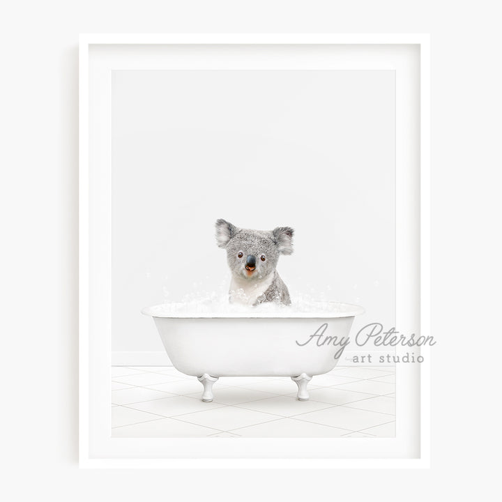 a picture of a koala in a bathtub