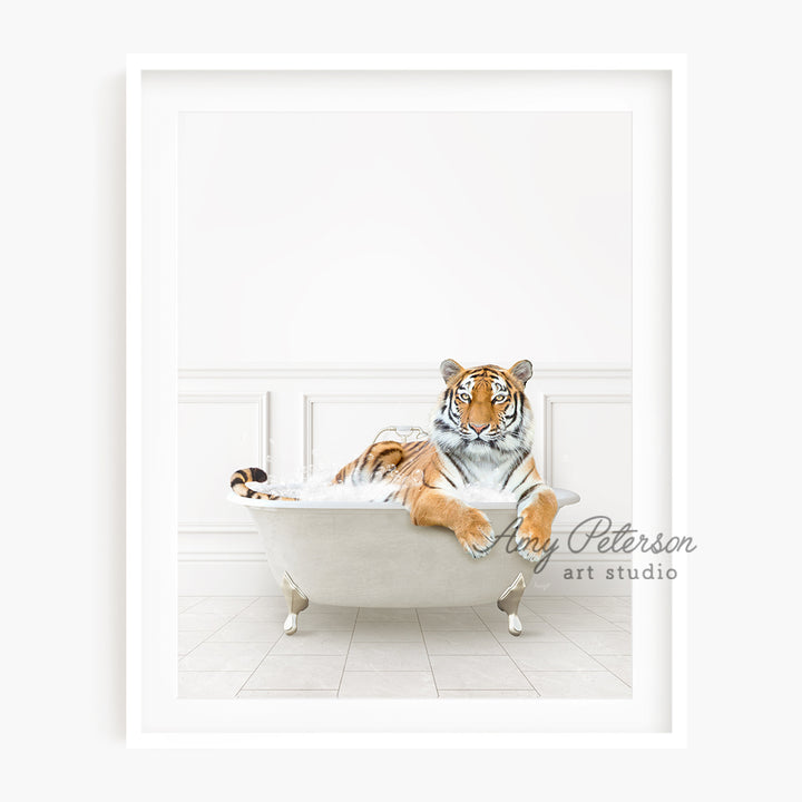 a picture of a tiger in a bathtub