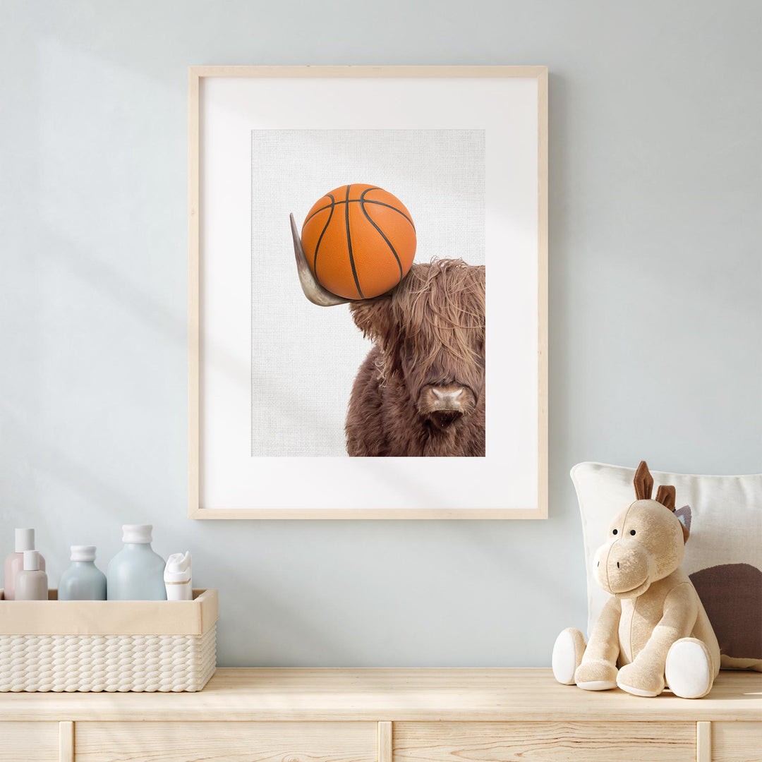 Highland Cow Basketball