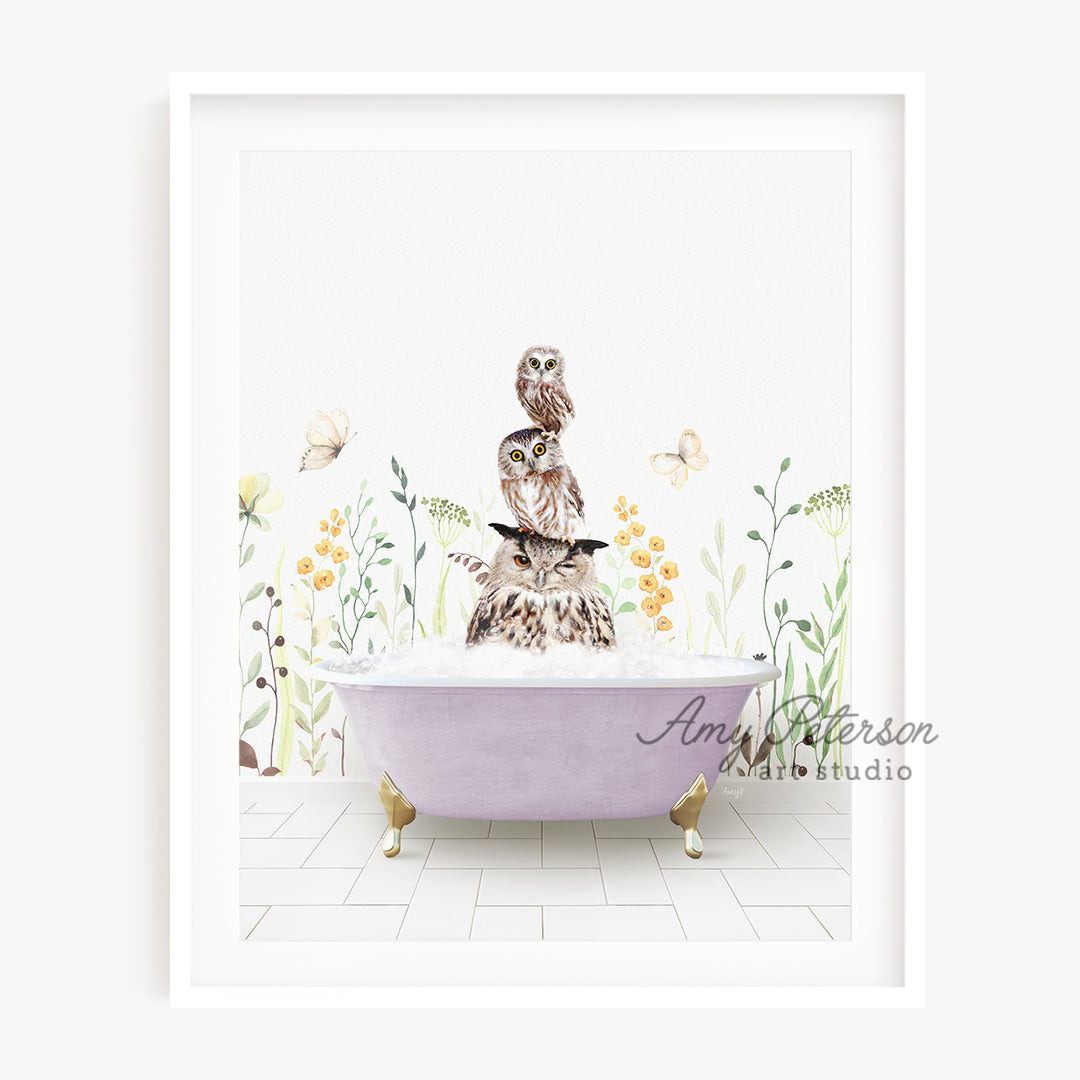 a picture of a bathtub with flowers on the wall