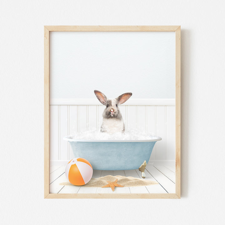 a picture of a bunny in a bathtub