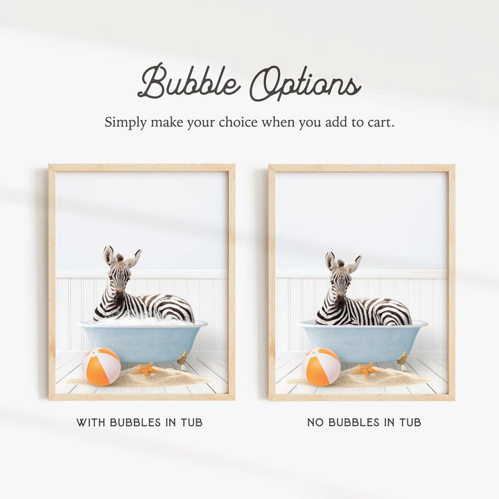 two pictures of a zebra in a bathtub