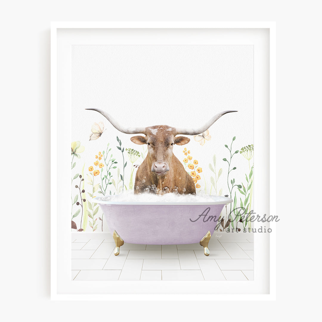 a picture of a cow sitting in a bathtub