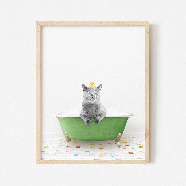 a cat sitting in a bathtub with a crown on its head