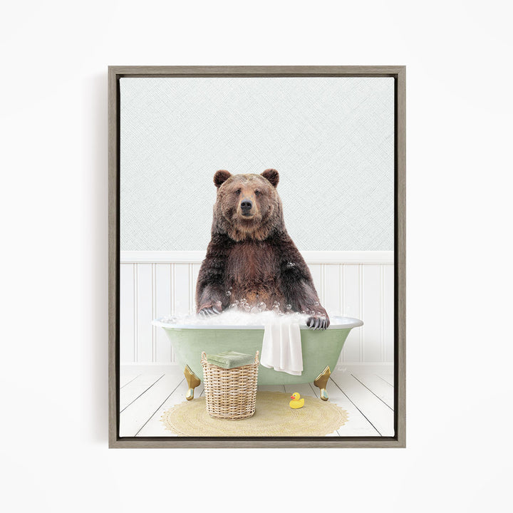 Bear Sitting in Cottage Green Bath
